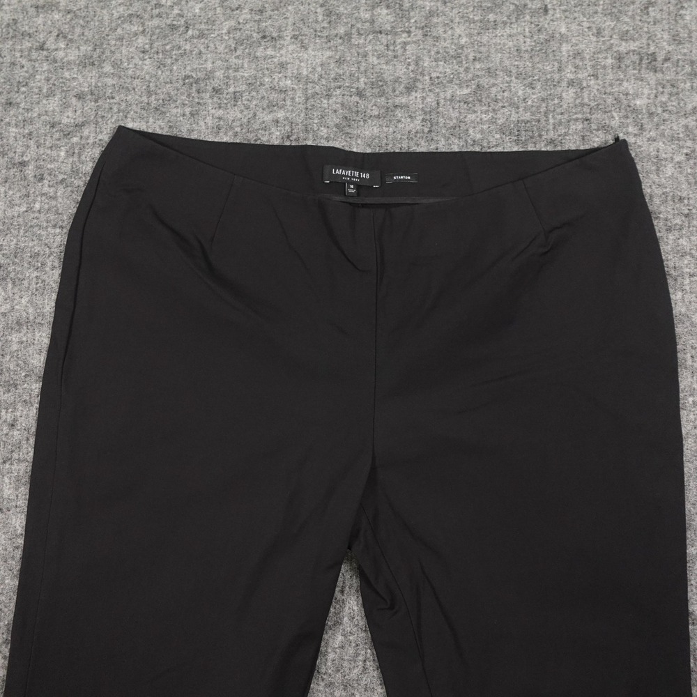 Lafayette 148 Stanton Pants Womens 16 Black Slim Tapered Stretch Cotton - Picture 3 of 13